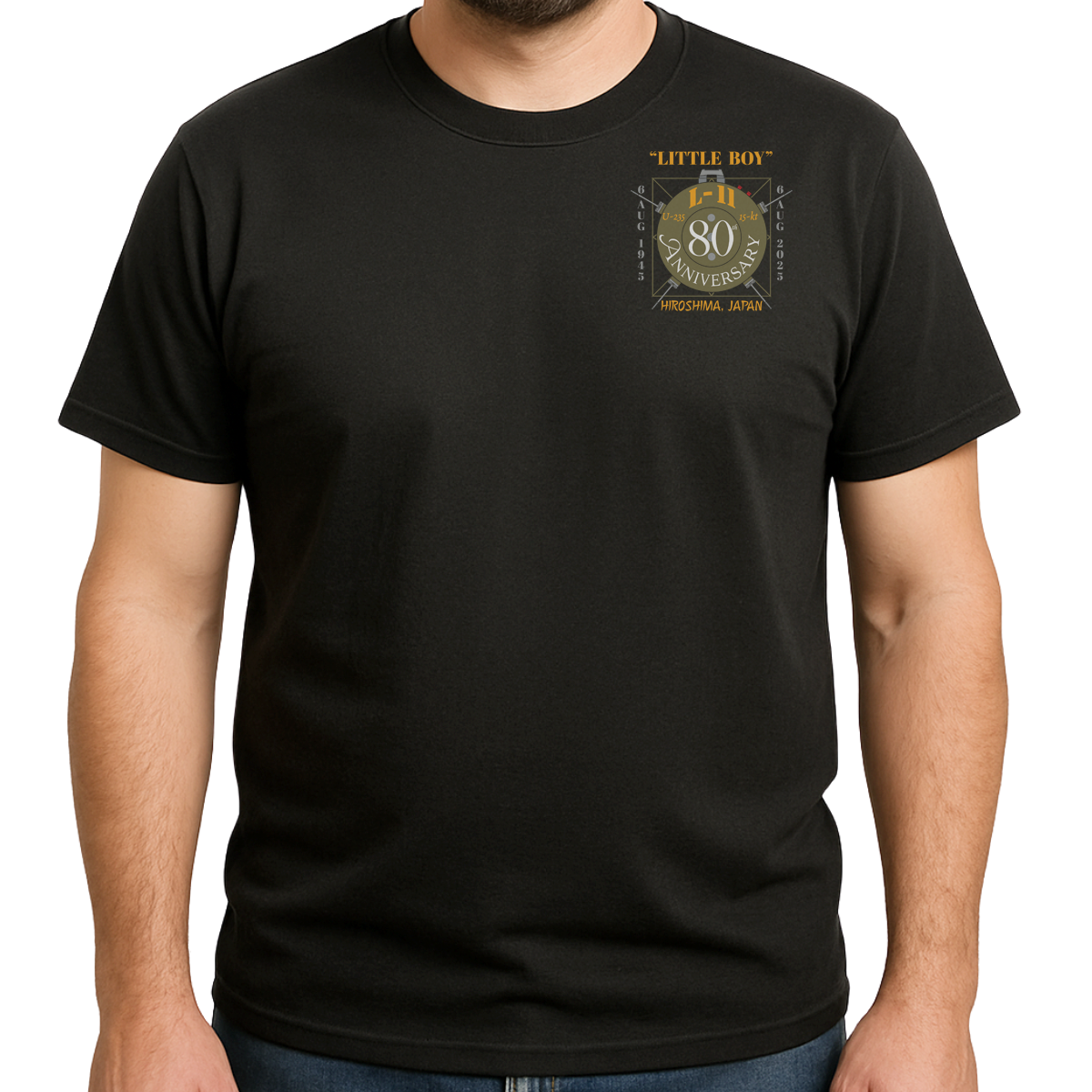 "Little Boy" L-11 Atomic Bomb 80th Anniversary T-Shirt 100% USA-Made